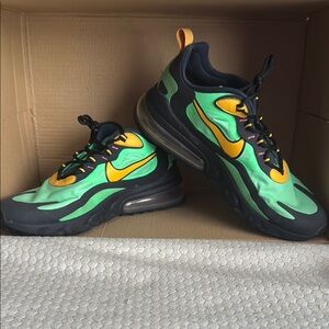 Nike Air Max 270 React Green and Yellow Sneakers